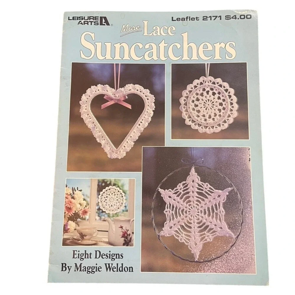 Leisure Arts More Lace Suncatchers Crochet‎ Pattern Maggie Weldon 8 Designs